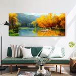【御畫房】天鵝湖 國家一級畫師手繪油畫60×120cm(VF-44), , large