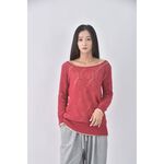 (M) 棉質假兩件粉色毛衣二手衣, , large