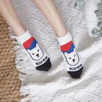 [Kaimei Cotton Industry] 12 pairs of random and excellent Korean-made pure cotton fine-needle Korean-style styling socks-world dog style, , large