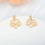 【Angel & Me】無限 愛心 s925 純銀 厚鍍 24k純金 一對耳環 耳夾, , large