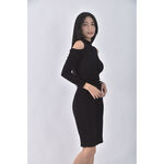 (S) forever21質感挖肩黑色洋裝二手衣, , large