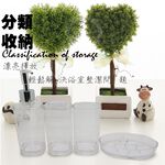 金德恩 GS MALL 台灣製造 一組透明4件 壓克力方型盥洗用具 壓克力用具 盥洗用具 漱口杯 牙膏架 牙刷架 肥皂盒 香皂盒, , large