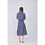 (S) mouggan質感藍色綁帶洋裝二手衣, , large