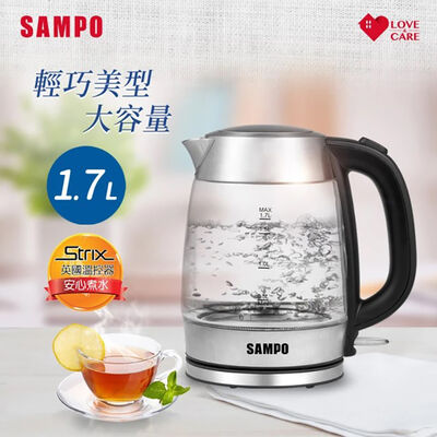 【SAMPO 聲寶】1.7L玻璃快煮壺(KP-CB17G)