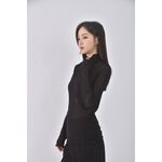 (S) 【智恩私服】質感紡紗木耳邊黑色長袖上衣二手衣, , large