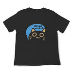 JZ TEE 黑貓-Hello World 印花短袖T恤, , large