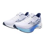 [秉宸] MIZUNO WAVE RIDER 28 男慢跑鞋 超寬楦 運動鞋 白藍 J1GC240401, , large