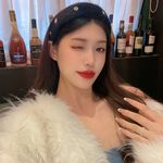 【Gulicc】古莉可 髮箍 小香風水鑽絨毛寬版髮箍, , large
