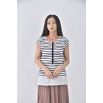 (S) nautica條紋白色短袖上衣二手衣, , large