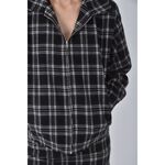(S) huchujing質感格紋黑色套裝二手衣, , large