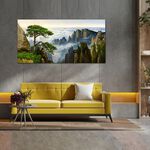 【御畫房】迎客松 國家一級畫師手繪油畫60×120cm(VF-139), , large