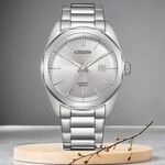 CITIZEN 星辰 限量 紳士日期手錶 送禮-銀/41mm BI5110-54A, , large