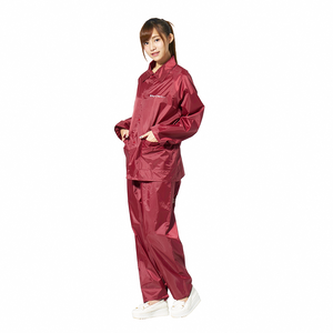 [Twin Dragon] Minimalist Motorcycle Two-Piece Raincoat (Motorcycle Raincoat Suit ES) Size M Burgundy