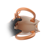 CELINE Logo 印花帆布及小牛皮直式CABAS(迷你)/米白/焦糖, , large