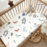 HABABY Huan'an Home Furnishings Baby Crib Covers with Bear and Squirrel Design (Baby Bed Sheet, Baby Shower Gift, Gift Box), , large