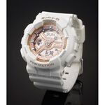 CASIO卡西歐 Baby-G 人氣經典率性手錶-玫瑰金x白 BA-110-7A1, , large