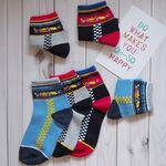 [Kaimei Cotton] Eight pairs of random pairs of excellent MIT made in Taiwan pure cotton racing children's socks F1 racing three colors 18-22cm, , large