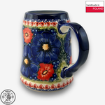 【SOLO歐洲家居】波蘭製 Cerraf 波蘭陶 680ml 啤酒杯 赤藍芳華系列, , large