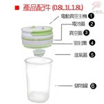 GS MALL 台灣製造專利款 1公升 智能晶片真空保鮮罐 真空罐 保鮮罐 保鮮盒 真空盒 收納罐 智能保鮮罐, , large
