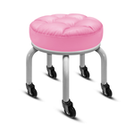 【G+居家】免組裝 動感滑輪萬用椅-白管-粉紅(2吋純黑輪), , large