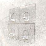 [熊好貼國際]正方小掛勾（4入一組，每片獨立）吊掛好幫手 免鑽 免打洞 無痕掛勾  凹凸、紋路牆面可貼(超黏)掛鉤, , large