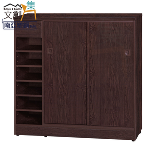 【文創集】摩卡 環保3.6尺南亞塑鋼推門單抽鞋櫃(客約商品)