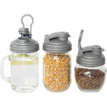 Ball® 16oz/480ml 窄口梅森罐飲料隨行杯-銀色 reCAP Mason Jars Lid POUR cap 全新升級防漏/飲料隨行杯/提把蓋/飲料蓋/冷水壺, , large