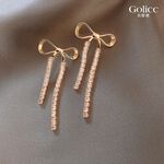 【Gulicc 】古莉可 耳環 蝴蝶結長款流蘇耳環, , large
