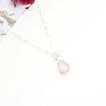 【Angel & Me】水滴 粉晶 (小) Rose Quartz s925 純銀 項鍊 禮物, , large