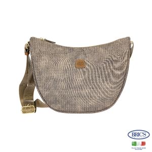 【Bric's】 X-collection 半月側背包 BXG45052 - 混羊毛堅果色