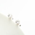 【Angel & Me】六爪 皇冠 5mm 瑞士單鑽鋯石 一對 s925 純銀 防過敏 耳環 耳夾, , large