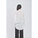 (2XL) girls落肩寬鬆白色襯衫上衣二手衣, , large