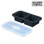 官方直營【Souper Cubes】多功能食品級矽膠保鮮盒_曜石灰2件組(2格+4格), , large