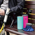 【日本孔雀Peacock】戶外專用 不鏽鋼杯保冰杯+保冰敷袋 500ml鋼杯-孔雀綠, , large