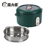 【MOLIJIA】3L-M25 Multifunctional Non-stick Electric Hot Pot + M2209 Stainless Steel Steamer - Graphite Green, , large