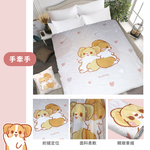 【多利寶寢具】柯基犬卡卡涼感紗冰晶涼被-手牽手, , large