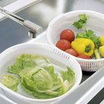 雙層瀝水籃 瀝水籃 洗菜籃 Sanada 日本製 水果籃 洗菜瀝水籃 D5550 D5524 雙層洗菜藍 Ho覓好物, , large