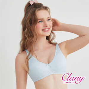 【可蘭霓Clany】 MIT涼感小貓咪無痕無鋼圈ABC學生內衣 少女內衣 成長型內衣 8039-51 藍色