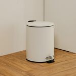 【H&R安室家】簡約風磨砂腳踏式垃圾桶5L-白PBL95, , large