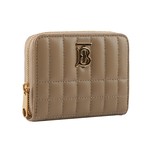 BURBERRY Lola 金字小羊皮縫線設計ㄇ形拉鍊零錢包/燕麥色, , large