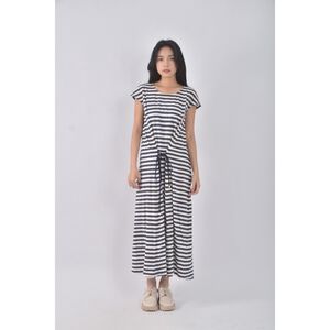 (S) vicky棉質條紋短袖藍色洋裝二手衣