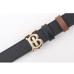BURBERRY TB Logo 小牛皮寬2cm皮帶 L /黑色, , large