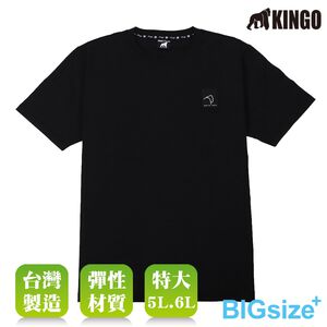 KINGO-超大尺碼-男款 圓領T恤-黑-415135