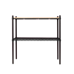 【Y HOUSE】90x45x75cm pine two-layer storage rack rack iron rack - black wood, , large