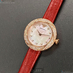 [星晴錶業]ARMANI手錶,26mm,AR00045貝母錶面玫瑰金錶殼紅真皮皮革錶帶款, , large
