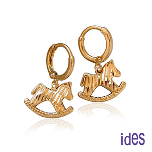 [ides愛蒂思] 輕珠寶時尚設計都會系列耳環/C圈金色小馬