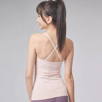 YOGA FLOW Barbie Tank - 細肩帶側邊簍空長版上衣 - 奶油粉 Peach Puff, , large