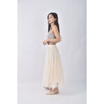 (S) 質感網紗杏色長裙二手衣, , large