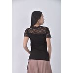 (S) chaoxuexuan質感黑色短袖上衣二手衣, , large