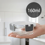 高硼矽玻璃保鮮盒 【160ml-400ml】 耐熱玻璃保鮮盒 微波爐可用 密封防漏便當盒 分裝收納 健身餐盒 備餐神器 玻璃保鮮盒 冰箱收納 租屋族 露營必備, , large